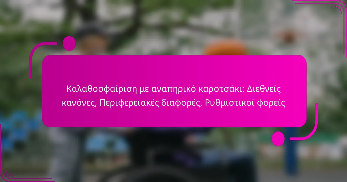Καλαθοσφαίριση με αναπηρικό καροτσάκι: Διεθνείς κανόνες, Περιφερειακές διαφορές, Ρυθμιστικοί φορείς