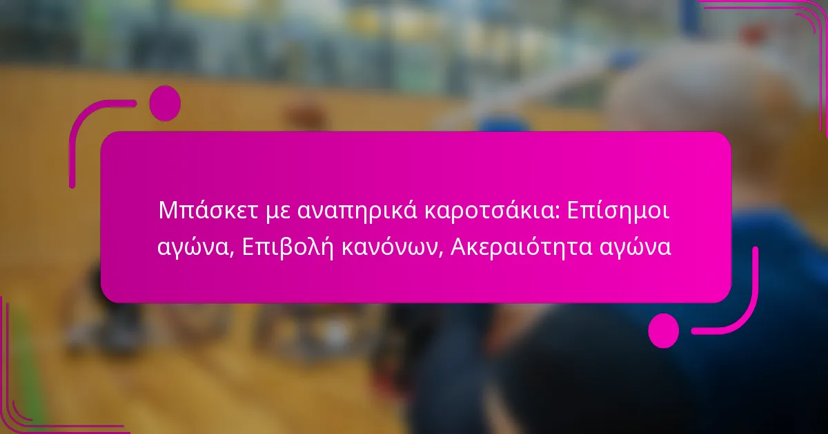Μπάσκετ με αναπηρικά καροτσάκια: Επίσημοι αγώνα, Επιβολή κανόνων, Ακεραιότητα αγώνα