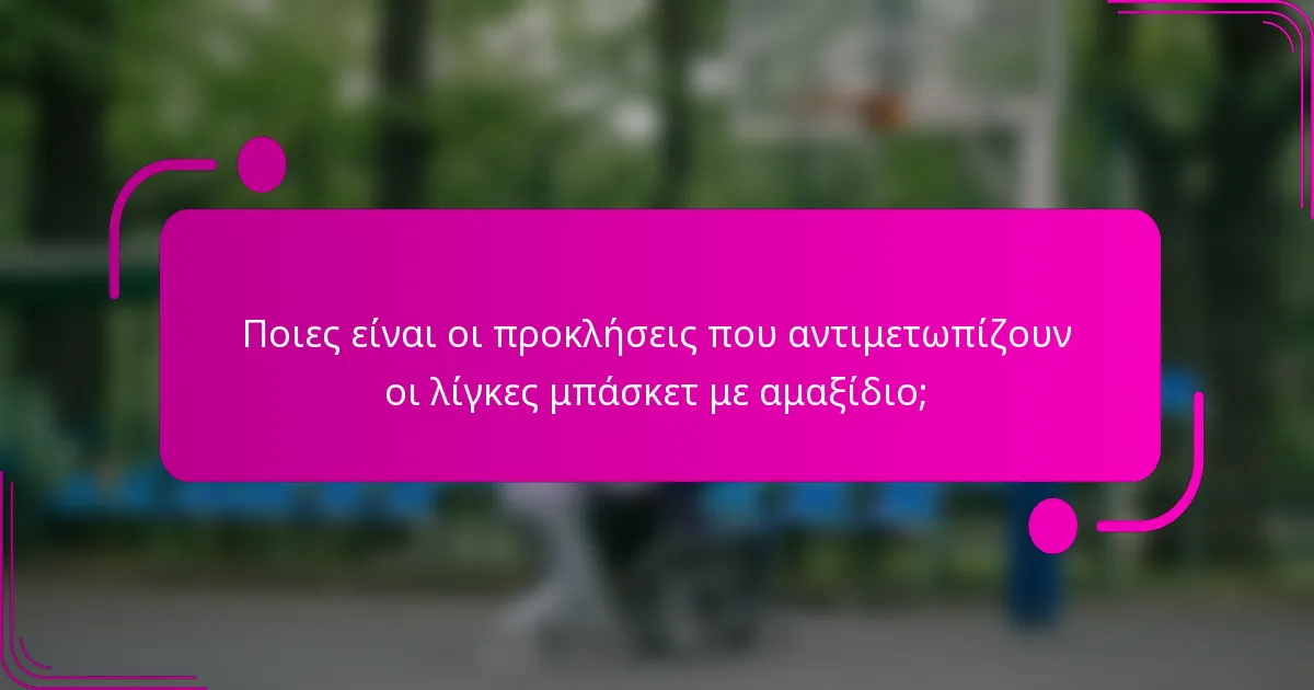 Ποιες είναι οι προκλήσεις που αντιμετωπίζουν οι λίγκες μπάσκετ με αμαξίδιο;