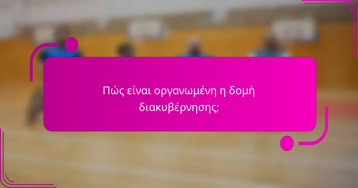 Πώς είναι οργανωμένη η δομή διακυβέρνησης;
